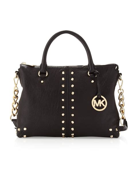 michael kors bags black 2015|Michael Kors black studded bag.